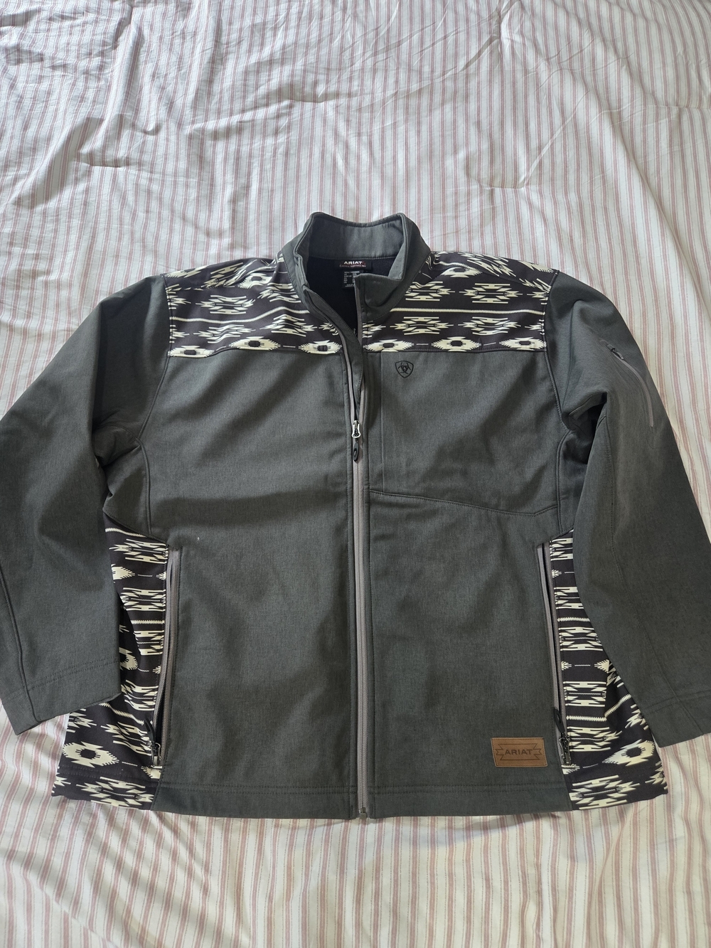 Ariat Charcoal and Black Aztec-Trim Softshell Jacket